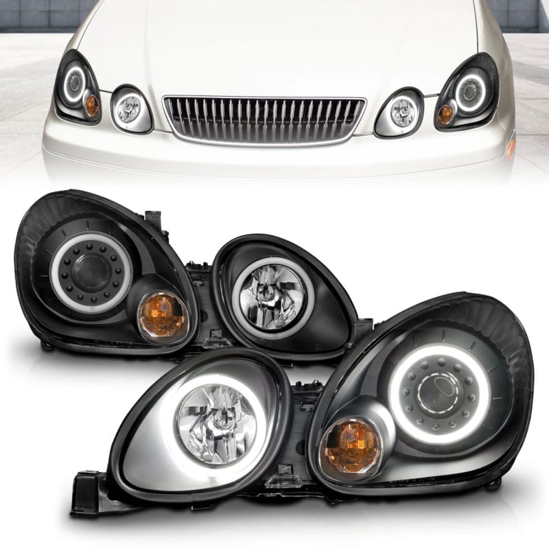 ANZO — ANZO 1998-2005 Lexus Gs300 Projector Headlights w/ Halo Black
Head Light Set
HdLtSet