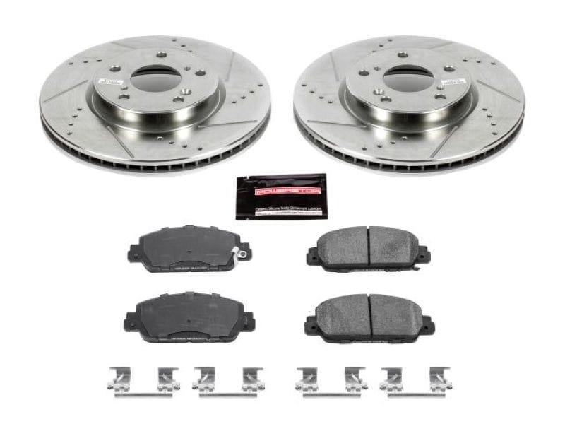 PowerStop — Z23 Daily Driver Carbon-Fiber Ceramic Brake Pad and Drilled & Slotted Rotor Kit