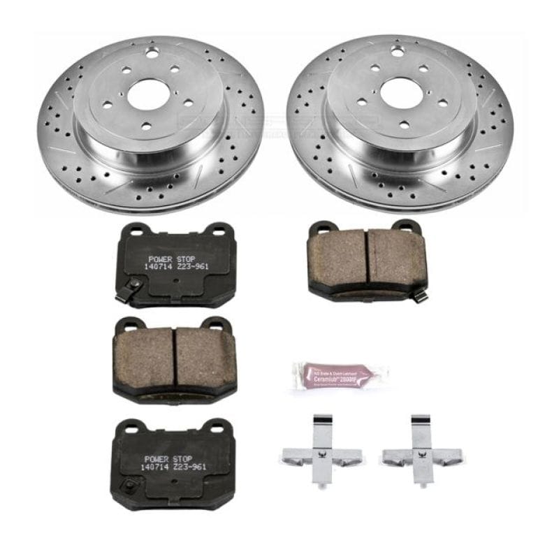 PowerStop — Z23 Daily Driver Carbon-Fiber Ceramic Brake Pad and Drilled & Slotted Rotor Kit