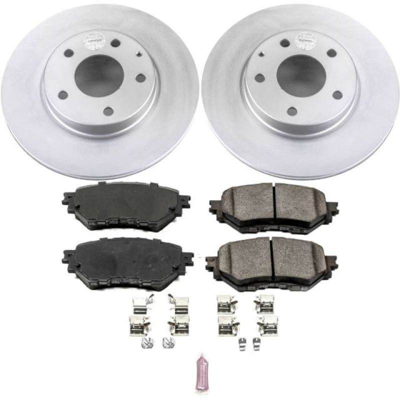 PowerStop — Genuine Geomet Coated Rotor and Low-Dust Ceramic Brake Pad Kit