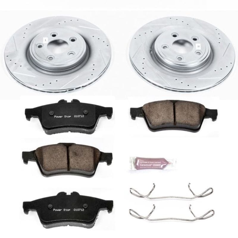 PowerStop — Z23 Daily Driver Carbon-Fiber Ceramic Brake Pad and Drilled & Slotted Rotor Kit