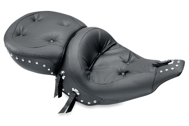 Mustang Motorcycle — Mustang 80-88 Harley Electra Glide, Tour Glide Wide Touring 1PC Seat Regal w/Studs - Black