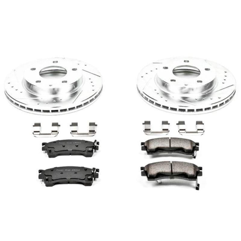 PowerStop — Z23 Daily Driver Carbon-Fiber Ceramic Brake Pad and Drilled & Slotted Rotor Kit