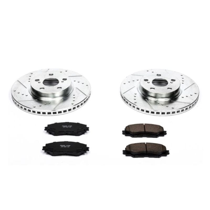 PowerStop — Z23 Daily Driver Carbon-Fiber Ceramic Brake Pad and Drilled & Slotted Rotor Kit