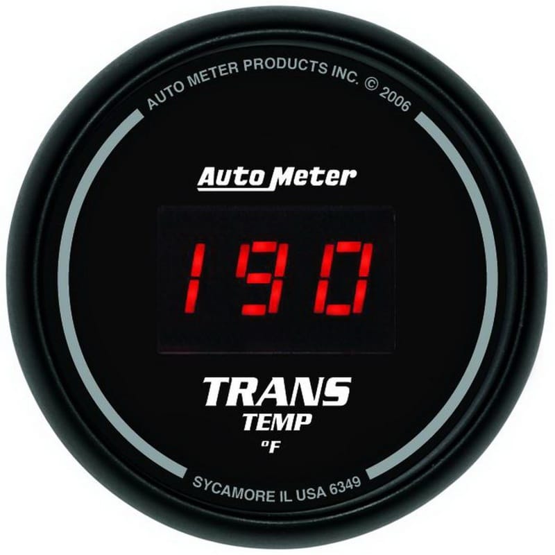 AutoMeter — GAUGE, TRANS TEMP, 2 1/16", 340?F, DIGITAL, BLACK DIAL W/ RED LED