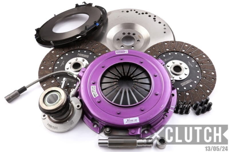 XCLUTCH — Clutch Kit Inc Flywheel + HRB; 10  1/2" Twin Solid Organic Discs