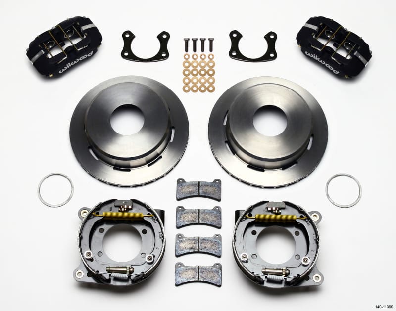 Wilwood — KIT,REAR,DISC/DRUM,BIG FORD,NEW STYLE 2.50 OFF,CURRIE,1PC 11.00,BLACK PWD CT