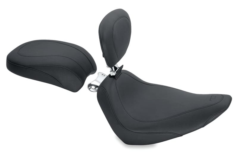 Mustang Motorcycle — Mustang 00-15 Harley Softail Standard Rear Tire Wide Tripper Passenger Seat - Black