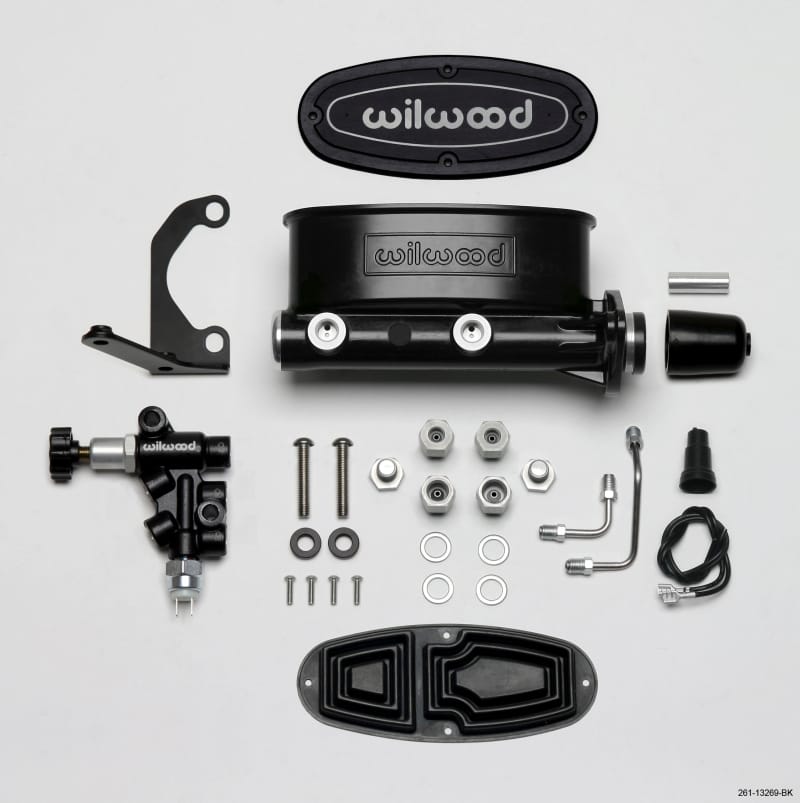 Wilwood — Wilwood HV Tandem M/C Kit w L/H Bracket & Prop Valve - 1in Bore Black
M/C,TANDEM KIT