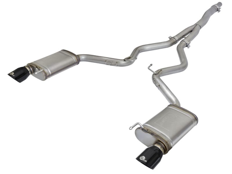 aFe — MACH Force-Xp 3 IN to 2-1/2 IN Stainless Steel Cat-Back Exhaust w/ Black Tip