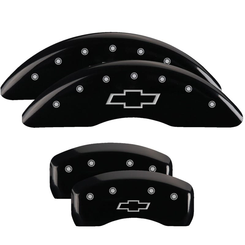 MGP — Set of 4 caliper covers, Engraved Front and Rear: Bowtie, Black powder coat fini