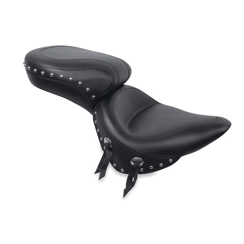 Mustang Motorcycle — Mustang 00-15 Harley Softail Standard Rear Tire Wide Touring 1PC Seat w/Studs - Black