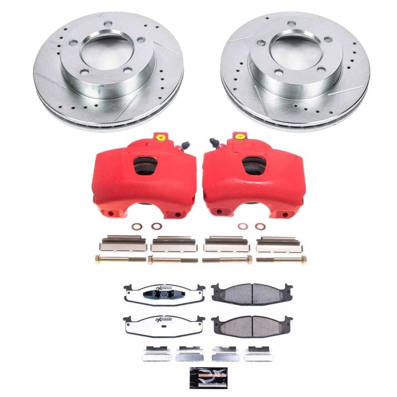 PowerStop — Z36 Truck and SUV Ceramic Brake Pad, Drilled & Slotted Rotor, and Caliper Kit
