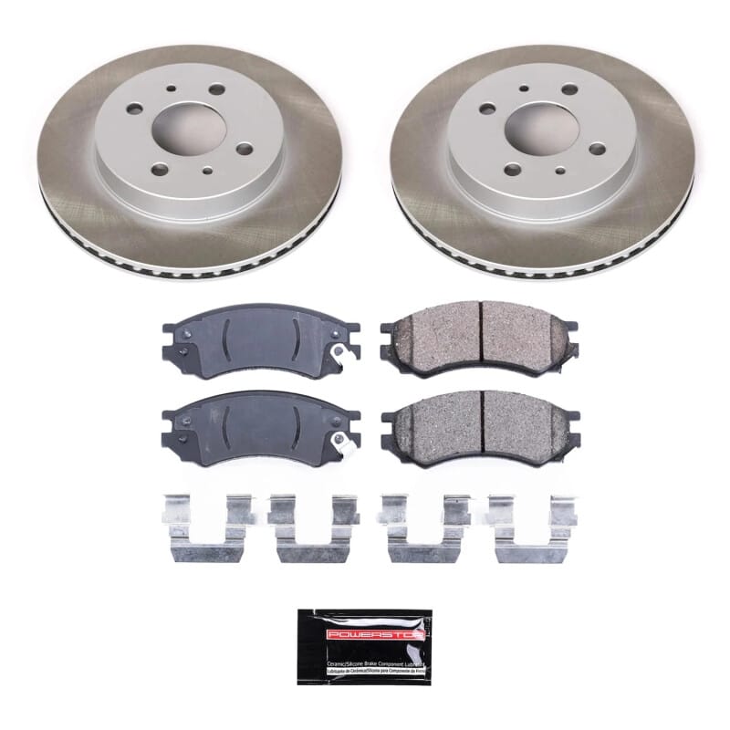 PowerStop — Semi-Coated Rotor and Low-Dust Ceramic Brake Pad Kit