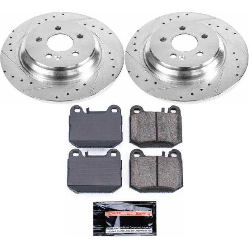 PowerStop — Z23 Daily Driver Carbon-Fiber Ceramic Brake Pad and Drilled & Slotted Rotor Kit