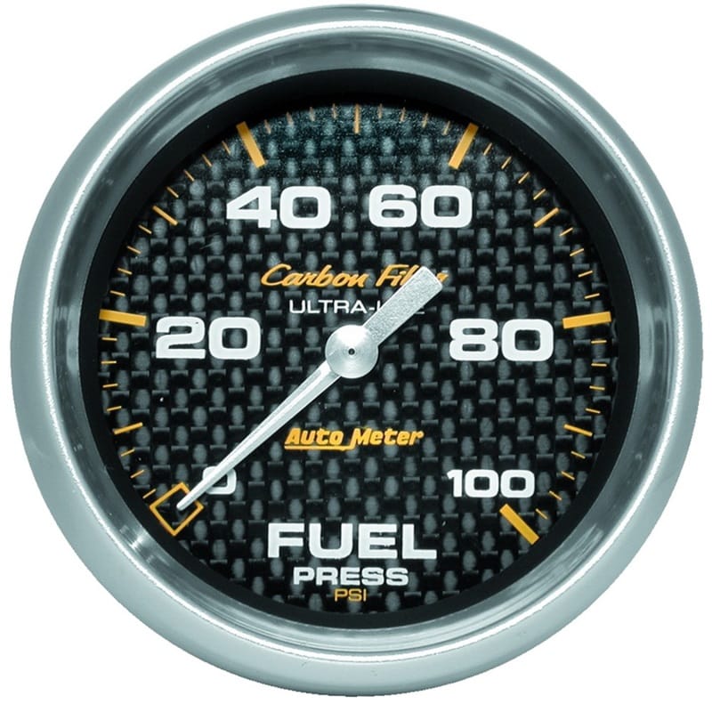 AutoMeter — GAUGE, FUEL PRESSURE, 2 5/8" , 100PSI, DIGITAL STEPPER MOTOR, CARBON FIBER