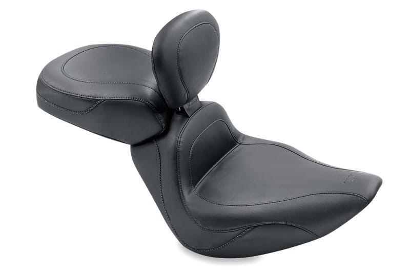 Mustang Motorcycle — Mustang 00-15 Harley Softail Standard Rear Tire Sport Touring Solo Seat w/Driver Backrest - Black