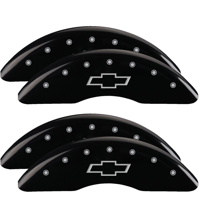MGP — Set of 4 caliper covers, Engraved Front and Rear: Bowtie, Black powder coat fini