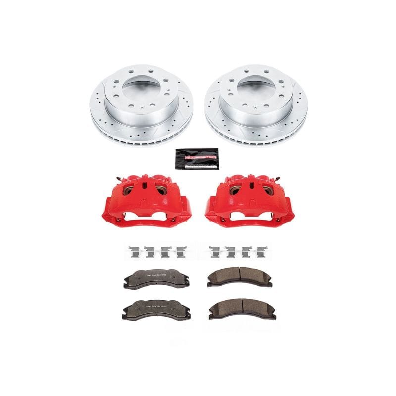 PowerStop — Z36 Truck and SUV Ceramic Brake Pad, Drilled & Slotted Rotor, and Caliper Kit