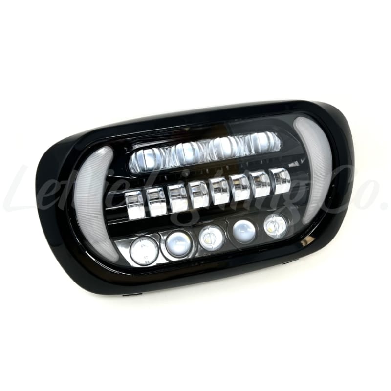 Letric Lighting — Letric Lighting 96-13 Early Road Glide LED Black/Chrome Headlight with Turn Signals