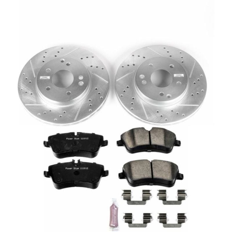 PowerStop — Z23 Daily Driver Carbon-Fiber Ceramic Brake Pad and Drilled & Slotted Rotor Kit