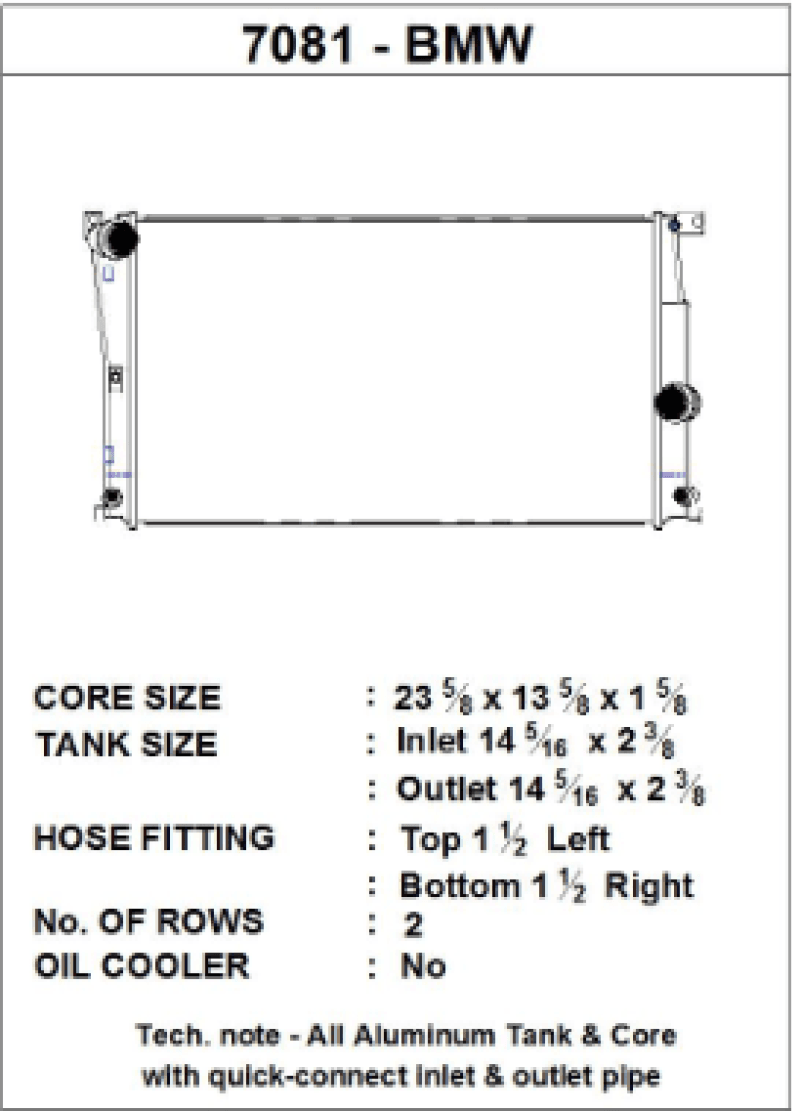CSF — BMW F2X 1/2-Series / F3X 3/4-Series (AT) High-Performance All-Aluminum Radiator



7081


