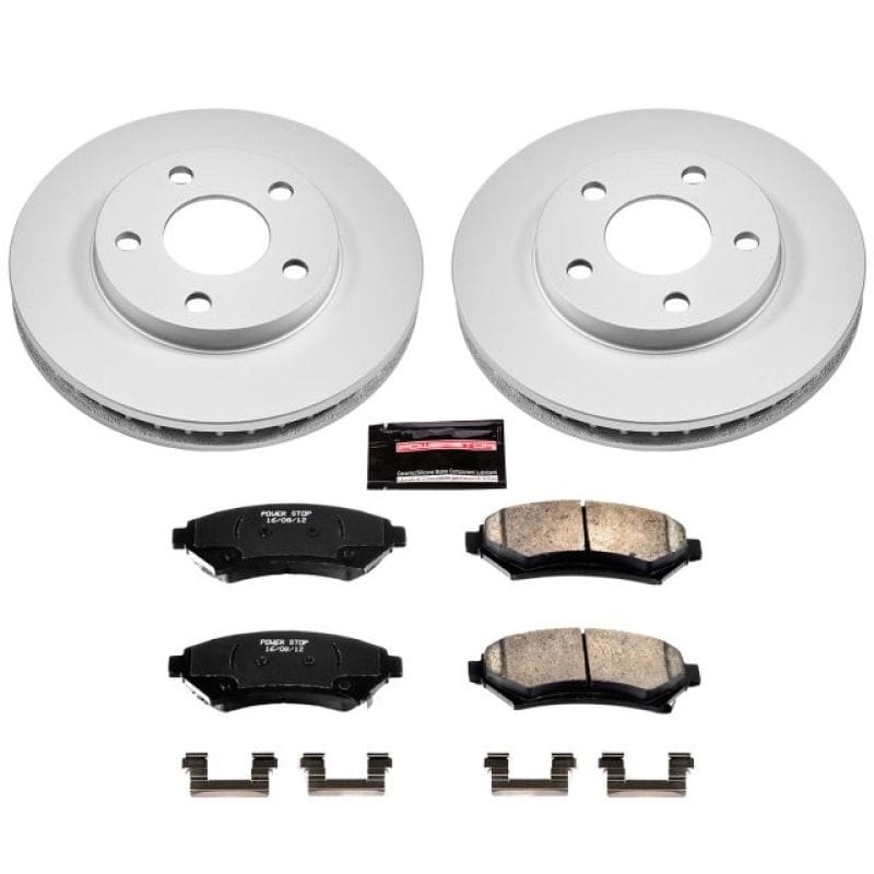 PowerStop — Genuine Geomet Coated Rotor and Low-Dust Ceramic Brake Pad Kit