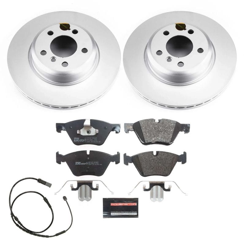 PowerStop — Genuine Geomet Coated Rotors, ECE-R90 Brake Pads + Hardware Kit