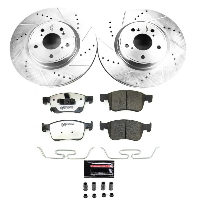 PowerStop — Z26 Street Performance Ceramic Brake Pad and Drilled & Slotted Rotor Kit