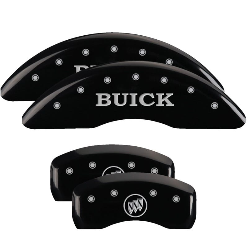MGP — Set of 4 caliper covers, Engraved Front: Buick - Engraved Rear: Buick Shield, Bl