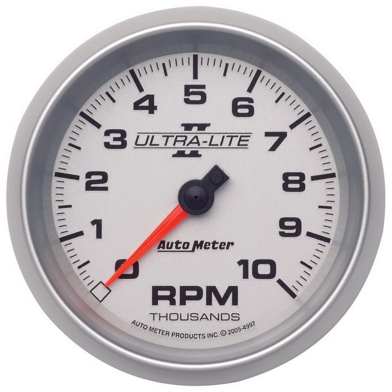 AutoMeter — GAUGE, TACHOMETER, 3 3/8", 10K RPM, IN-DASH, ULTRA-LITE II