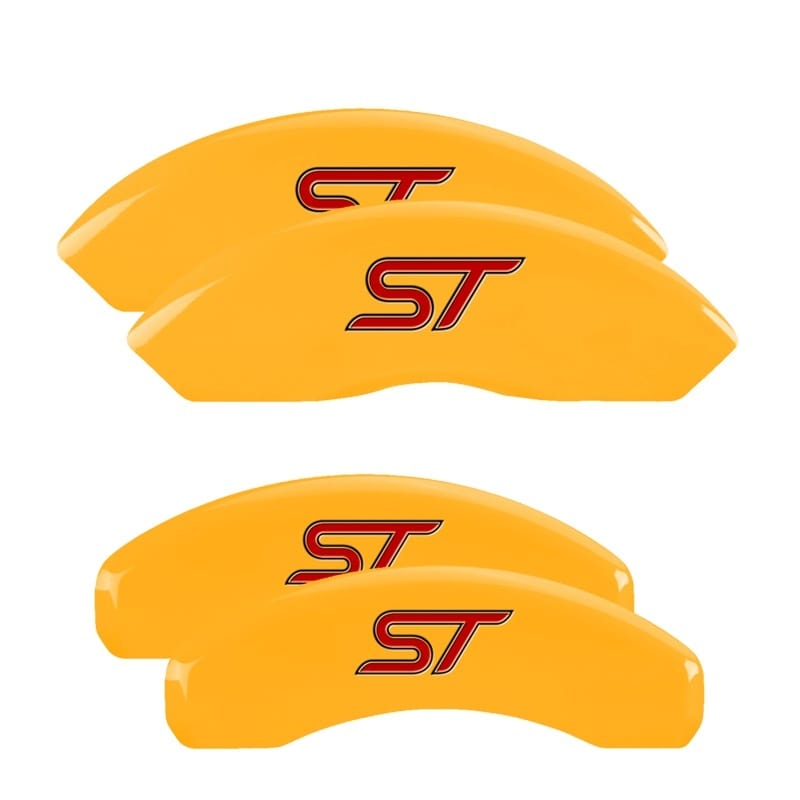 MGP — Set of 4 caliper covers, Engraved Front and Rear: No bolts/ST, Yellow powder coa