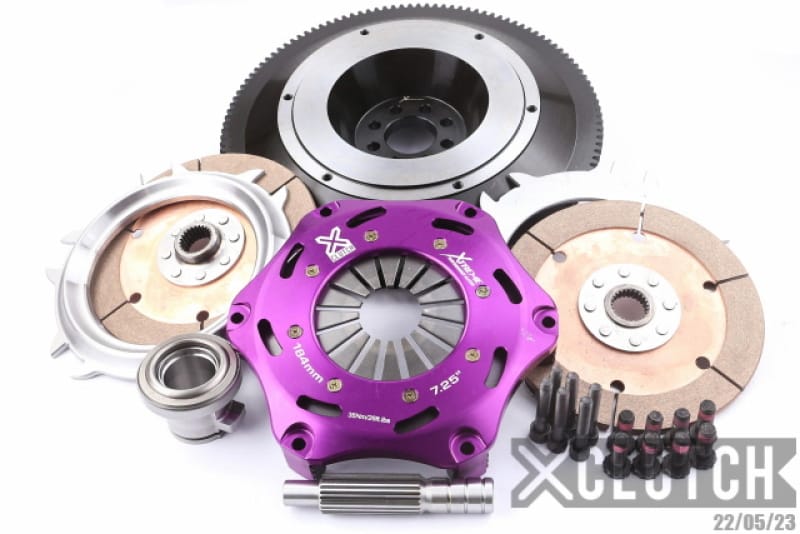 XCLUTCH — Clutch Kit Inc Chromoly Flywheel; 7  1/4" Twin Solid Ceramic Clutch Discs