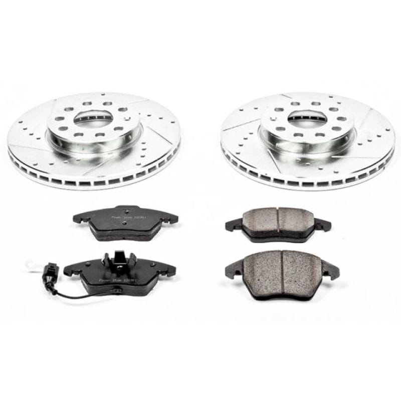 PowerStop — Z23 Daily Driver Carbon-Fiber Ceramic Brake Pad and Drilled & Slotted Rotor Kit