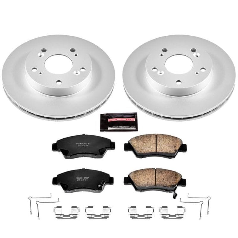 PowerStop — Genuine Geomet Coated Rotor and Low-Dust Ceramic Brake Pad Kit