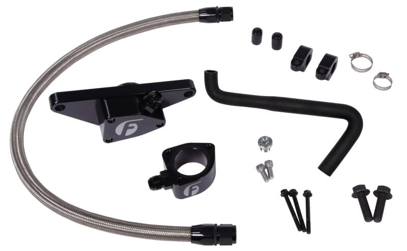 Fleece Performance — Cummins Coolant Bypass Kit (2006-07 Auto Trans) w/ Stainless Steel Braided Line