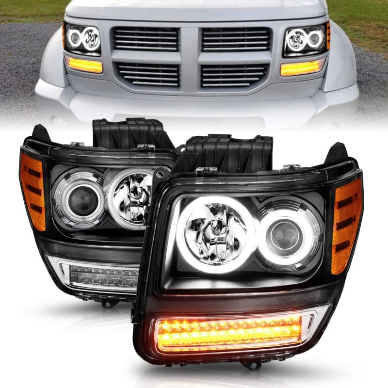 ANZO — ANZO 2007-2012 Dodge Nitro Projector Headlights w/ Halo Black (CCFL) G2
Head Light Set
HdLtSet