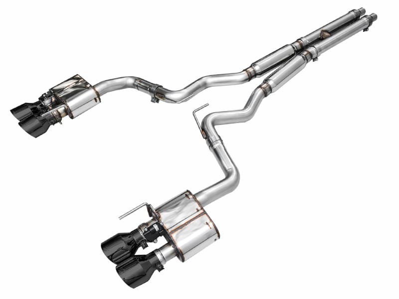 AWE Tuning — AWE SwitchPath™ Exhaust for S650 Mustang GT Coupe - Quad Diamond Black Tips