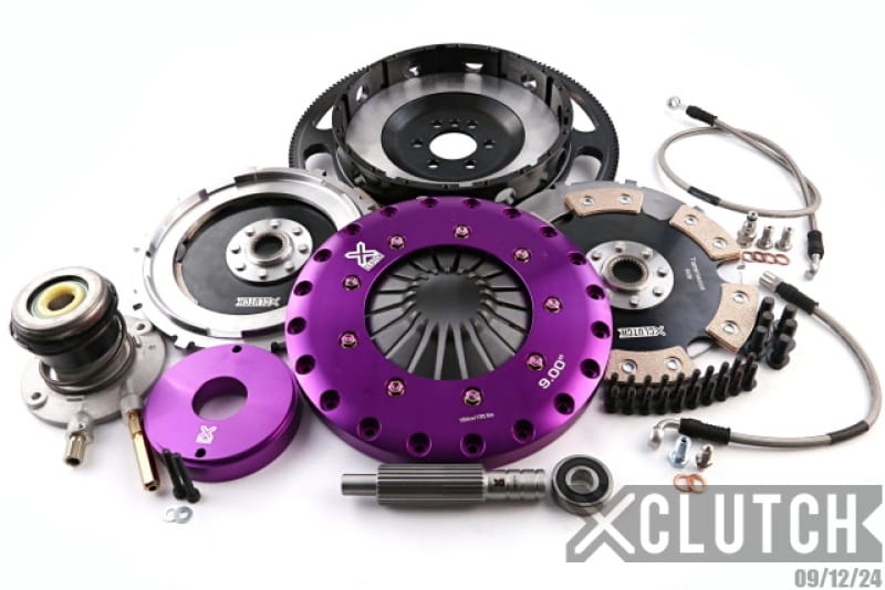 XCLUTCH — Clutch Kit Inc Chromoly Flywheel + HRB; 9" Twin Solid Ceramic Clutch Discs