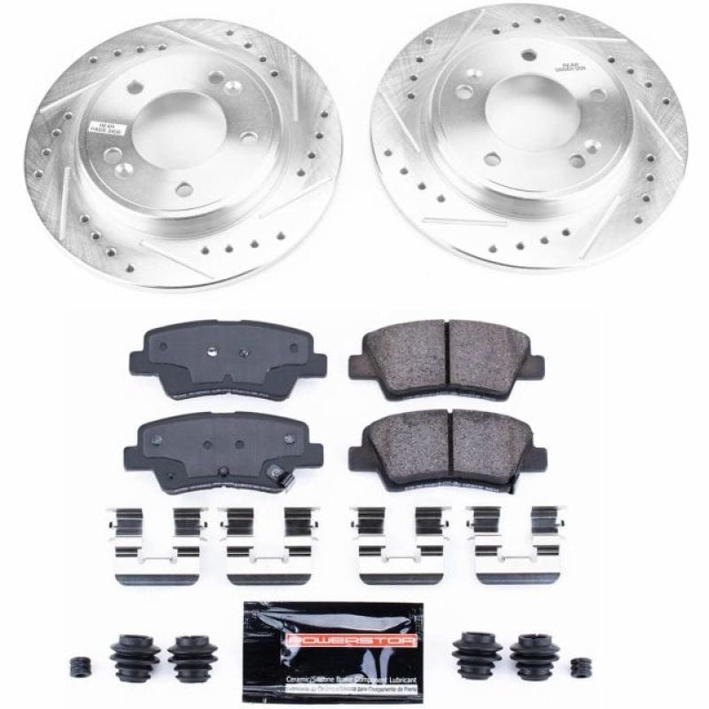 PowerStop — Z23 Daily Driver Carbon-Fiber Ceramic Brake Pad and Drilled & Slotted Rotor Kit
