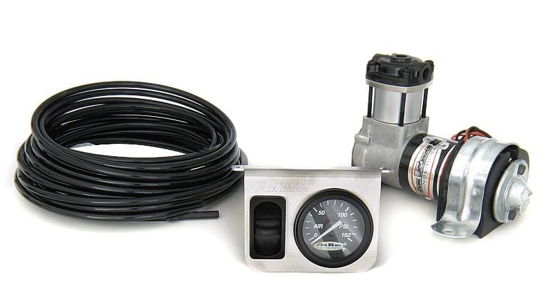 Ridetech — On-Demand 1 way compressor kit with analog gauge.