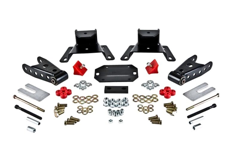 Belltech — 4" Drop Leaf Spring Shackle & Hanger Kit (Front Hanger/Rear Shackle)
SHACKLE & HANGER KIT | 4 INCH DROP - 6417