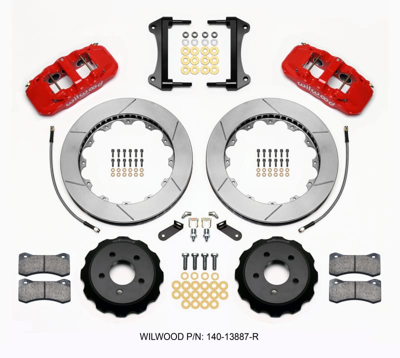 Wilwood — KIT,FRONT,MUSTANG,2015-UP,AERO6,15.00 ROTOR,RED,W/LINES