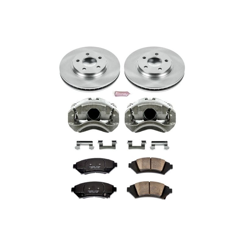 PowerStop — OE Stock Replacement Low-Dust Ceramic Brake Pad, Rotor and Caliper Kit