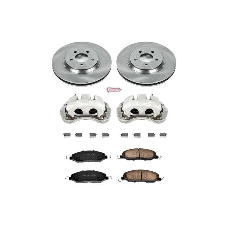 PowerStop — OE Stock Replacement Low-Dust Ceramic Brake Pad, Rotor and Caliper Kit