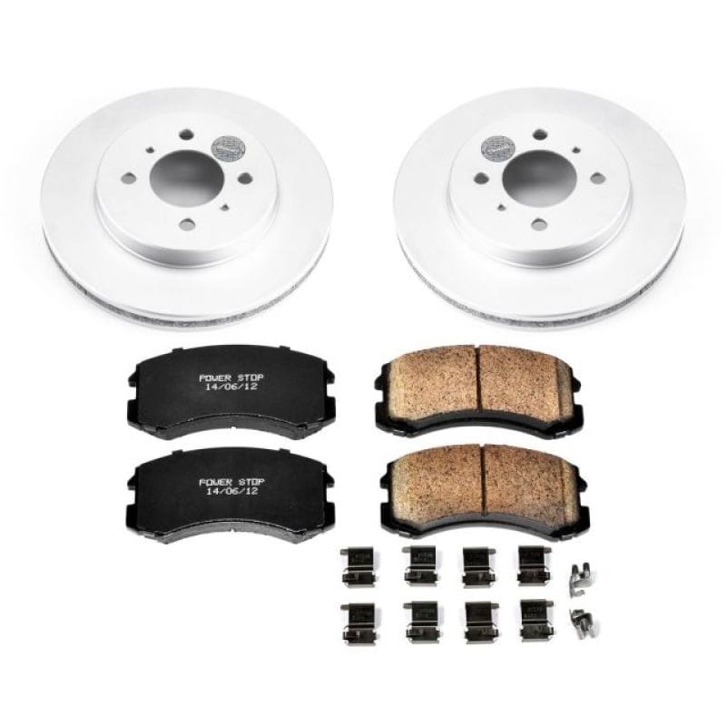 PowerStop — Genuine Geomet Coated Rotor and Low-Dust Ceramic Brake Pad Kit