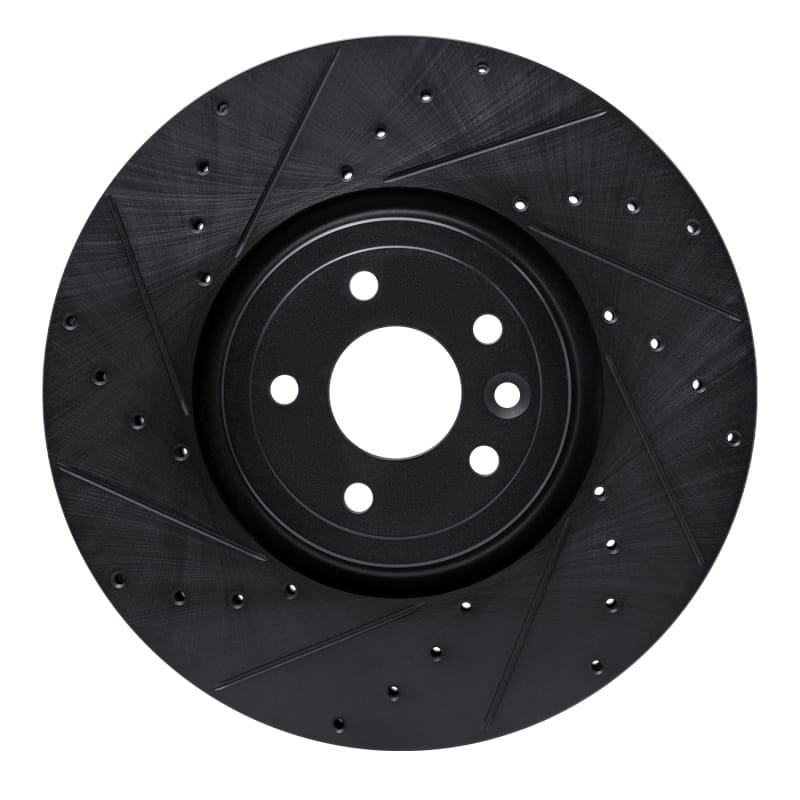 R1 Concepts — R1 Concepts Brake Rotor Drilled and Slotted Black