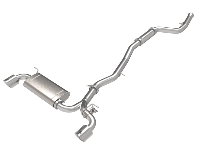 aFe — Takeda 3 IN to 2-1/2 IN 304 Stainless Steel Cat-Back Exhaust System w/Polish T