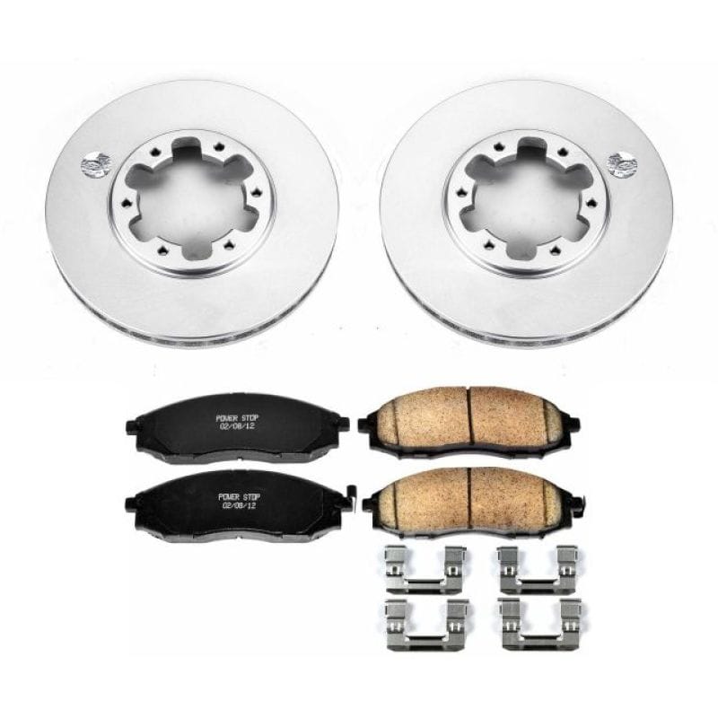PowerStop — Genuine Geomet Coated Rotor and Low-Dust Ceramic Brake Pad Kit