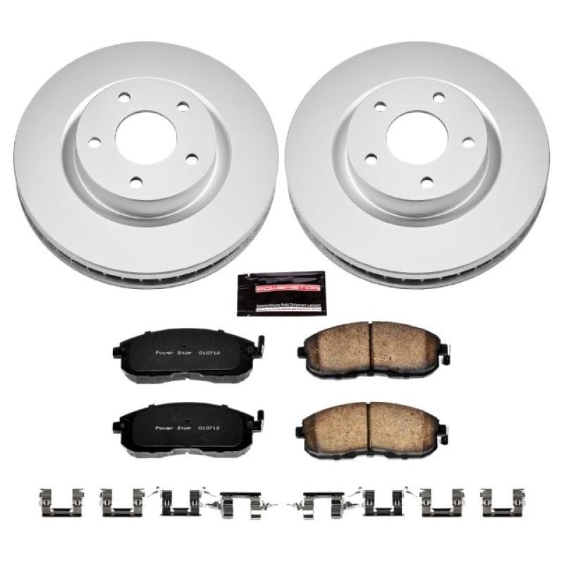 PowerStop — Genuine Geomet Coated Rotor and Low-Dust Ceramic Brake Pad Kit